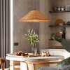 LLHZSY Farmhouse Straw Hat Hand Woven Pendant Chandelier with Natural Rattan Shade-23 3/5" - 2 of 4