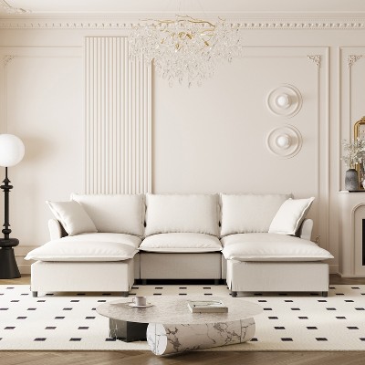 Whisen Oversized Modern Sofa Module for Modular Sectional Sofa, Wide Seat Chenille Armchair with Pillows
