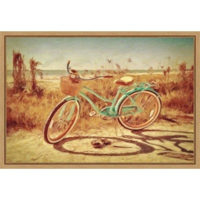 Sanibel Bike Sylvie Maple Framed Canvas Wall Art