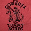Mens Funny T Shirts Even Cowboys Get Tummy Aches Sarcastic Graphic Novelty Tee for Men - Crazy Dog Men's T Shirt with Fun Design - 2 of 4