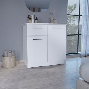 CAVINAS Combo Dresser with 1 Drawer&2 Door Cabinet,Modern Storage Cabinets for Living Room,Matte Finish Chest of Drawers,Metal Handles - 1 of 4