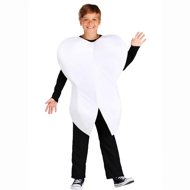 HalloweenCostumes.com One Size Fits Most   Tooth Costume for Kids, White, 1 of 5