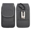LUXMO Large Vertical Universal Leather Pouch w/ Dual Card Slots - Black Black - 2 of 4