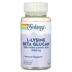 Solaray L-Lysine Beta Glucan, 1,000 mg, 60 VegCaps (500 mg per Capsule) - 1 of 3