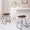 MH London Ember 24" Mid-Century Modern Saddle Counter Stool with Solid Wood Seat and Metal Base - 2 of 4