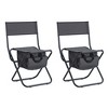 DOMETOUR  2-piece Folding Outdoor Chair with Storage Bag, Portable Chair for indoor, Outdoor Camping, Picnics and Fishing, Grey - 2 of 4
