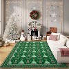 Christmas Runner Rug, Non-Slip Washable Indoor Carpet with Tree and Snowflake Pattern, Stain Resistant Kitchen Floor Mat for Hallway - 2 of 4