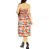 LA LEELA Women's House Daily Routine Evening Wear Holiday Flowy Backless Ruffle Tube Top Midi Evening Dress Dresses for Women One Size Red, Floral - 2 of 3