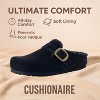 CUSHIONAIRE Haven Genuine Leather Clogs for Women – Faux Fur Lined  Slip-On Womens Shoes with Cork Footbed and Adjustable Buckle - 3 of 4