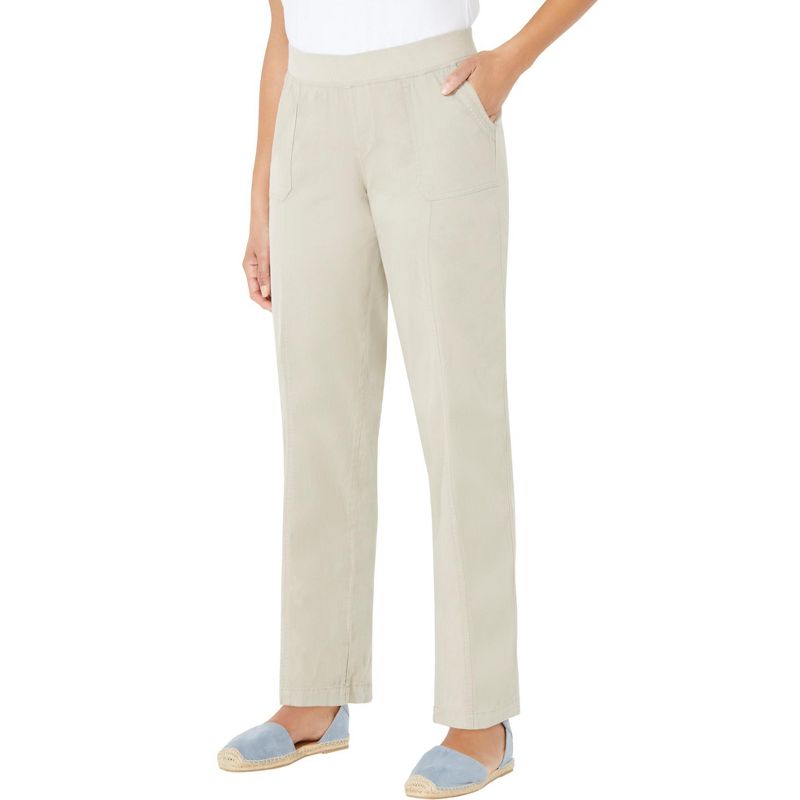 Catherines Women's Plus Size Stretch Knit Waist Cargo Pant, 1 of 2
