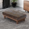 Christopher Knight Home Temzyl Modern Cocktail Upholstered with Rubberwood Ottoman - 2 of 4