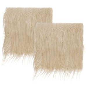 Unique Bargains DIY Crafts Halloween Gnome Beard Plush Fluffy Faux Fur Fabric Square Patches - 1 of 4