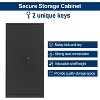 AOBABO 72 in. Tall Black Metal Storage Cabinet with 2-Doors and 4-Shelves, Steel Storage Freestanding Cabinet - 2 of 4