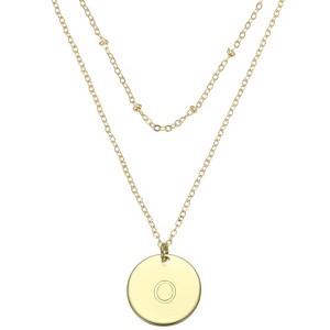Unique Bargains Women's Gold Tone Disc Pendant Letter Necklace - 1 of 4