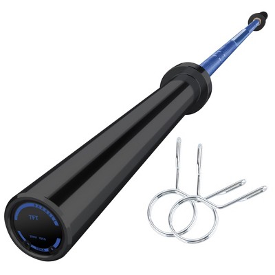7FT Barbell Weight Bar, 700lbs Capacity Straight Weight Bar for Weightlifting and Power Lifting, Workout Barbell Fit 2'' Standard Weights