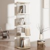 KTMBDW 360¡ã Rotating Bookshelf, Small Corner Bookcase, 4 Tier Floor Standing Bookcase, Narrow Book Shelf Organizer for Bedroom, Living Room, White - 4 of 4
