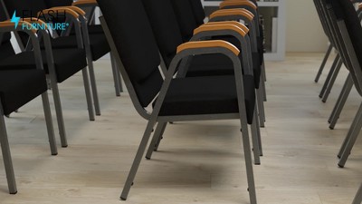 Elegant Burgundy Fabric 21" Stackable Church Chair with Silver Vein Frame