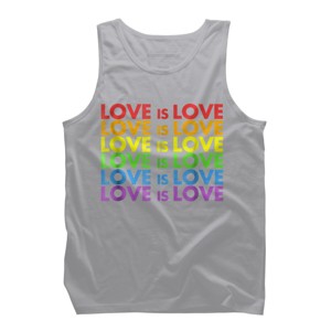 Adult Design By Humans Pride Love is Love By Luckyst Tank Top - Athletic Heather - Small - 1 of 2