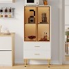 DobleePy 71" Kitchen Pantry Cabinet with LED Lights, Built-In Charging Station, Adjustable Shelves & Microwave Stand, Handleless Modern Storage - 3 of 4
