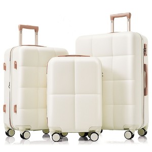TUYOHW Luggage Set of 3, Airline Certified Carry-on Luggage with Cup Holder, ABS Hard Shell Luggage with Spinner Wheels - 1 of 4