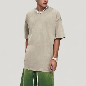 Anna-Kaci Active Men's Oversized Short Sleeve Crew Neck T-Shirt with Washed Vintage Look - 1 of 4