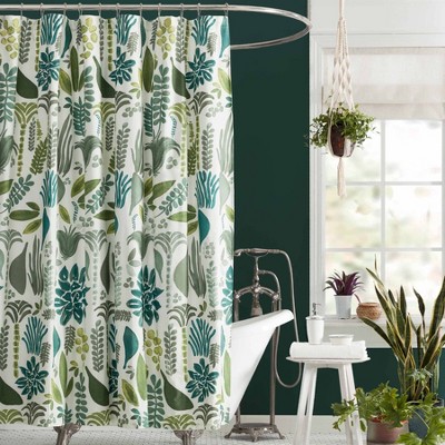 Tropical Jungle Shower Curtain Green Leaves Tree Frog Bathroom Accessory  Sets