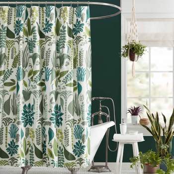 Palm Tree Shower Curtain Green/white - Moda At Home : Target