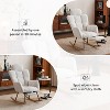 AENKYO 300LB Capacity Soft Teddy Fabric Rocking Chair w/Pocket - Ergonomic Nursery Glider, Solid Wood Base with Headrest Footrest for Living Room - 4 of 4