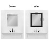 Amanti Art Mirror Makeover Bathroom Mirror Frame Border Kit - Fully Assembled Peel and Stick Frame - Mirror NOT Included - Shipwreck  Narrow Trim - 4 of 4