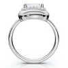 Pompeii3 1 1/10Ct Emerald Diamond Button Ring 14k Gold or Platinum Lab Created EF/VS - 2 of 4