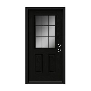MAYEERTY Fiberglass Entry Door, 6-9/16 Door Frame, Left Hand Inswing, Black - 1 of 4