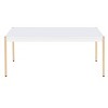 White and Gold Rectangle Coffee Table - 3 of 4