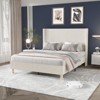 coucheta Bed Frame, Upholstered Platform Corduroy Bed Frame with Vertical Channel Tufted Wingback Headboard, Strong Wooden Support - 2 of 4