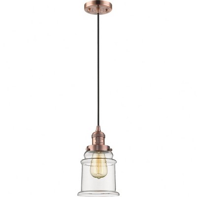 Canton - 1 Light Cord Hung Mini Pendant In Industrial Style-10 Inches Tall and 6 Inches Wide