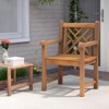 Tangkula 4 PCS Teak Wood Patio Dining Chair Outdoor Armchair w/ Slatted Seat & Solid Legs - 3 of 4
