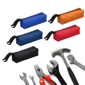 Unique Bargains Oxford Cloth Multi-Purpose Organizing Zipper Electrician Tool Bags 9.8" x 3.4" x 2.8" 5 Pcs - 1 of 4