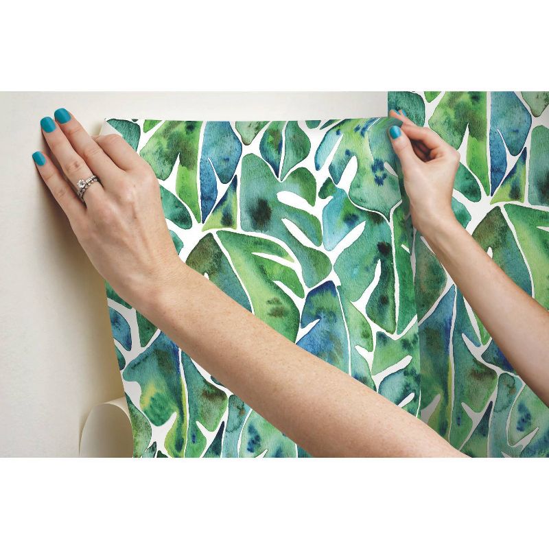 RoomMates Cat Coquillette Philodendron Peel and Stick Wallpaper Green, 3 of 9