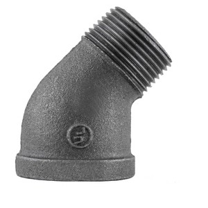 Pipe Decor 1 in. Black 45 Degree Street Elbow - 1 of 4