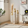 Infurnic Decorative Vases Metal Vases Luxurious Vases with Unique Finishes and Modern Geometry for Elegant Home Decor, White, 20.68"*6.08"*35.89" - 4 of 4
