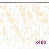 Aghana Digitals Warm White LED Curtain Icicle Lights, 32.8ft 400 LEDs, 8 Modes, USB Powered, - 2 of 4