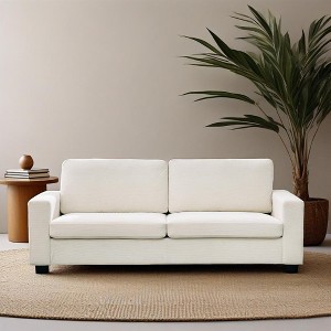 Garvee Modern Sofa, 3-Seater Corduroy Couch with Wide Armrests, Removable Washable Cushion Covers for Living Room, Bedroom - 1 of 4