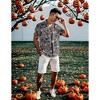 Mens Halloween Christmas Shirts Funky Santa Button Down Shirt Printed Short Sleeve Bowling - 3 of 4