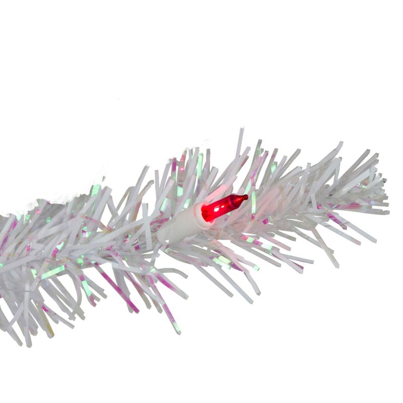 Northlight 3' Pre-Lit Slim White Iridescent Pine Artificial Christmas Tree - Pink Lights, 5 of 7