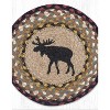 Earth Rugs Black Moose Round Braided Jute Trivet – Hand-Stenciled 10"x10" Rustic Hot Pad - 3 of 3