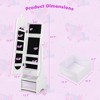 Costway Kids Vanity Set Princess Makeup Dressing Table & Chair Set with Kids Jewelry Armoire White/Pink - 3 of 4