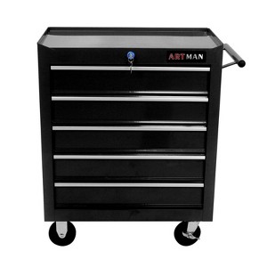 Maggift Tool Boxes and Totes Rolling Chest Storage Cabinet, Garage Organizer, Tool Multifunctional Storage Box, Black, 24.2"*12.9"*29.9" - 1 of 4