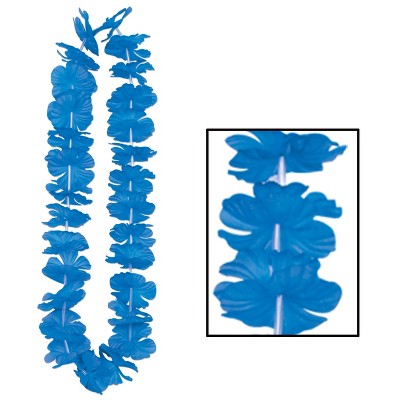 Beistle Silk 'N Petals Party Lei, 36", (6/Pkg) Blue