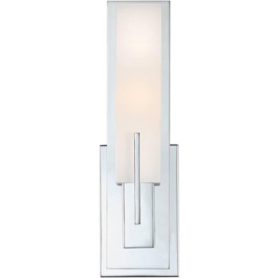 Midtown 19" Chrome Wall Sconce with White Glass Shade