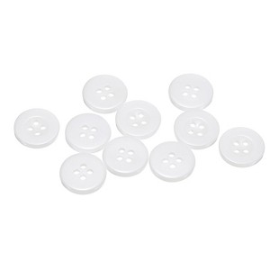 Unique Bargains Resin Craft DIY Round Flat 4-Hole Replacement Sewing Buttons 10 Pcs - 1 of 4