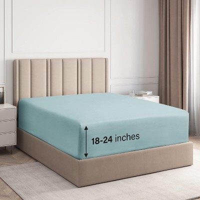 100% Cotton 400 TC Fitted Sheet Only - Extra Deep Pocket for 18"-24" Mattresses - CGK Linens